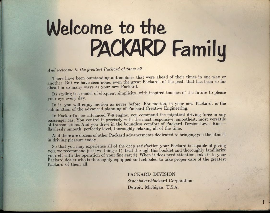 1956 Packard Owners Manual Page 35